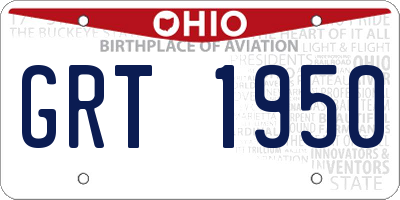 OH license plate GRT1950