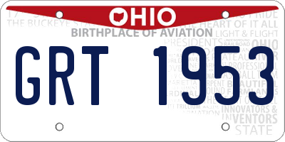 OH license plate GRT1953