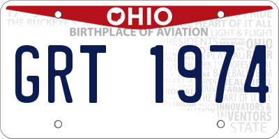 OH license plate GRT1974