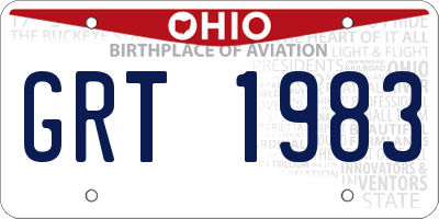 OH license plate GRT1983