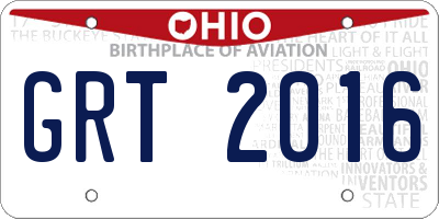 OH license plate GRT2016