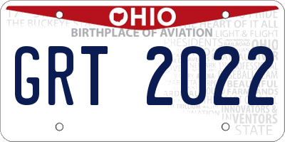 OH license plate GRT2022
