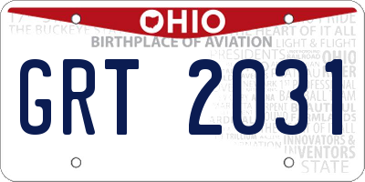 OH license plate GRT2031