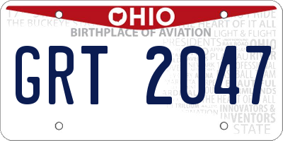 OH license plate GRT2047