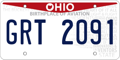 OH license plate GRT2091