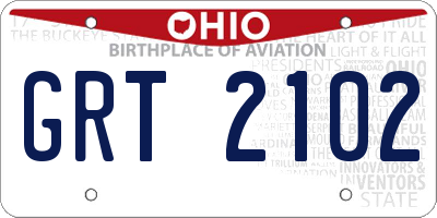 OH license plate GRT2102