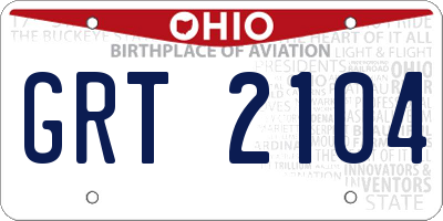 OH license plate GRT2104