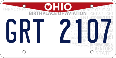 OH license plate GRT2107