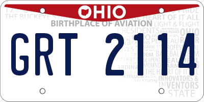 OH license plate GRT2114