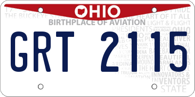 OH license plate GRT2115