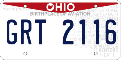 OH license plate GRT2116