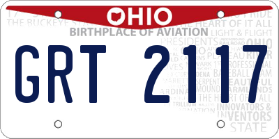 OH license plate GRT2117