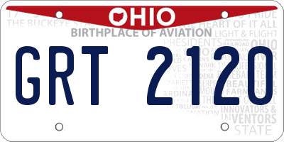 OH license plate GRT2120