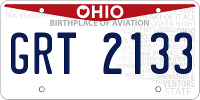 OH license plate GRT2133