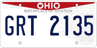 OH license plate GRT2135