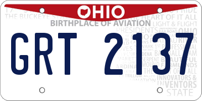 OH license plate GRT2137