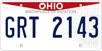 OH license plate GRT2143