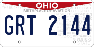 OH license plate GRT2144