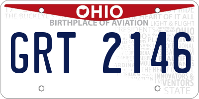 OH license plate GRT2146