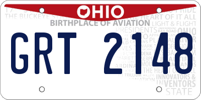 OH license plate GRT2148