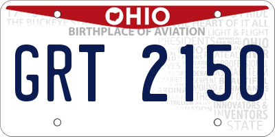 OH license plate GRT2150