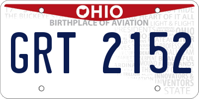 OH license plate GRT2152