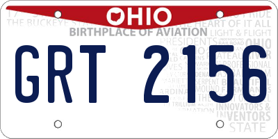 OH license plate GRT2156
