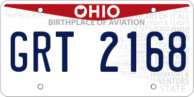 OH license plate GRT2168