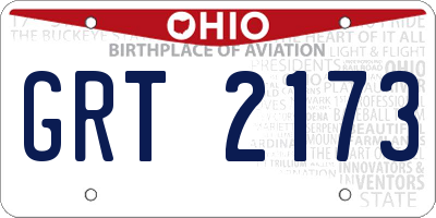 OH license plate GRT2173