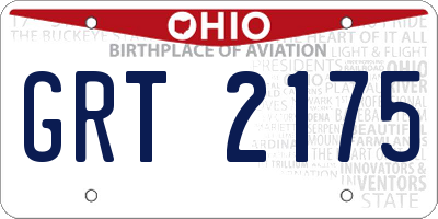 OH license plate GRT2175