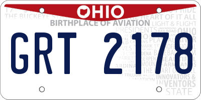 OH license plate GRT2178