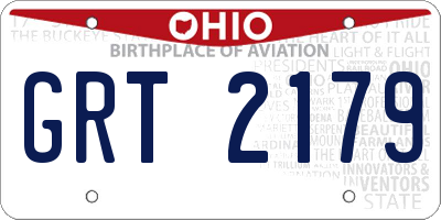 OH license plate GRT2179