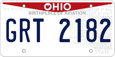OH license plate GRT2182
