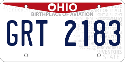 OH license plate GRT2183