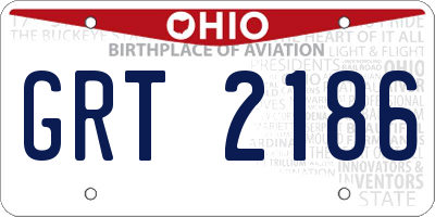 OH license plate GRT2186