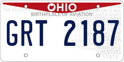 OH license plate GRT2187
