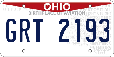OH license plate GRT2193