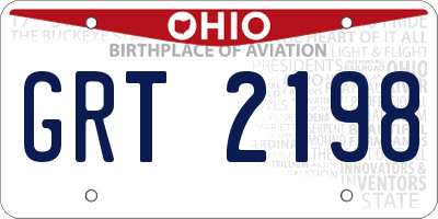 OH license plate GRT2198