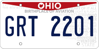 OH license plate GRT2201