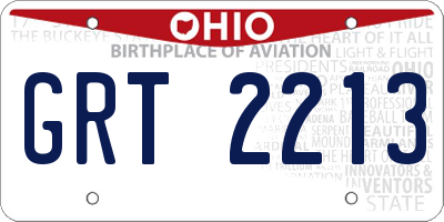 OH license plate GRT2213