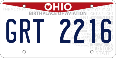 OH license plate GRT2216