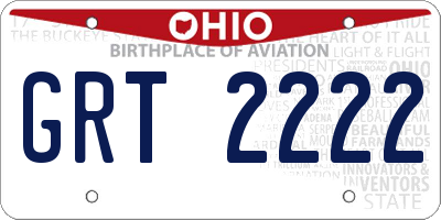 OH license plate GRT2222