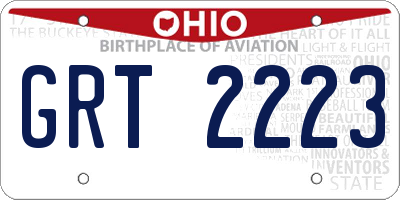 OH license plate GRT2223