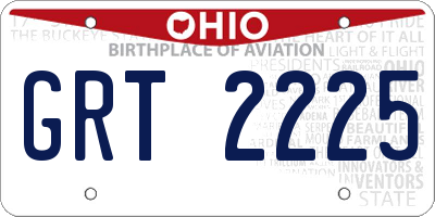 OH license plate GRT2225