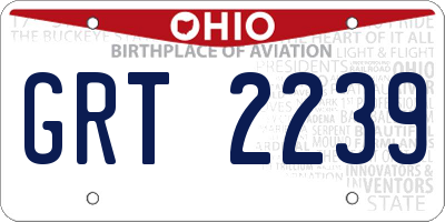 OH license plate GRT2239