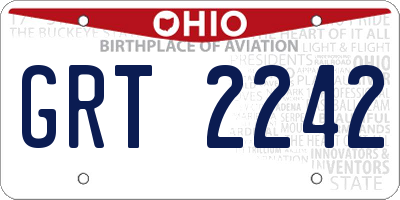 OH license plate GRT2242