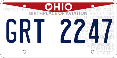 OH license plate GRT2247