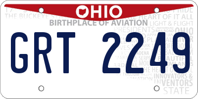 OH license plate GRT2249