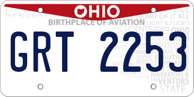 OH license plate GRT2253