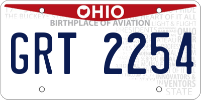 OH license plate GRT2254